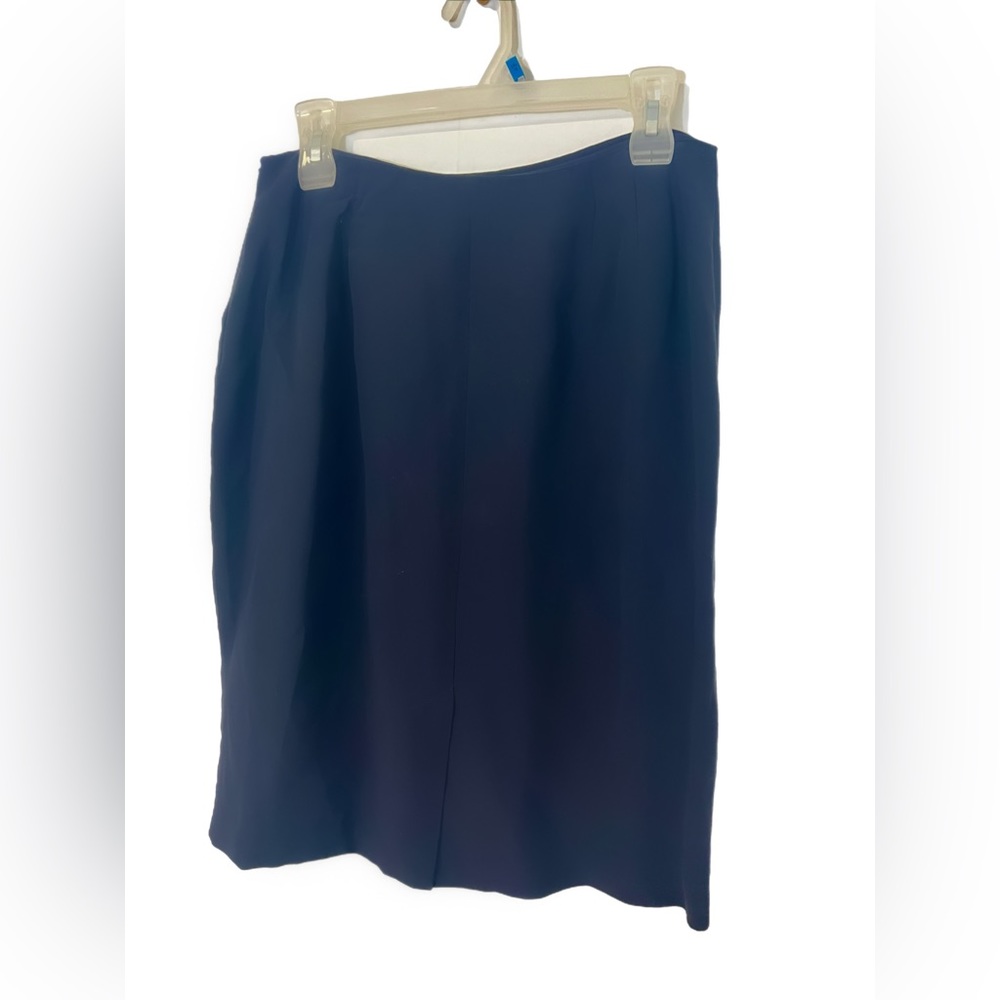 🍍Liz Claiborne Collection Sz. 12 Navy, Side Zipper, Fully Lined, Back Slit🍍 - Picture 2 of 7